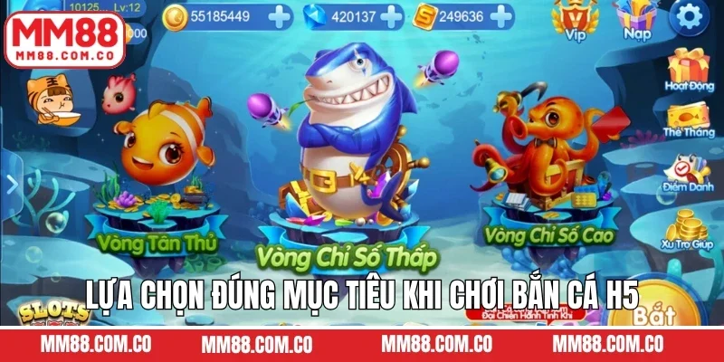 Lựa chọn đúng mục tiêu khi chơi bắn cá H5